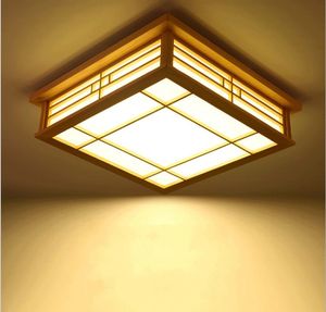 الصمام الخشب سكوير حصير ضوء السقف تركيبات اليابانية الكورية نمط مصباح ل بورير شرفة غرفة نوم غرفة المعيشة