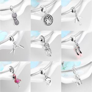 High quality 925 Sterling Silver Beautiful Owl Flamingo Charms pendants Bead Fit Original Kataoka charm Bracelet Bangles Jewelry Q0531