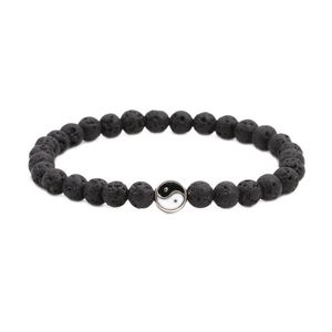 Tiger Eye Stone Beaded Bracelet for Men and Women Yin Yang Yoga Chakra Meditation