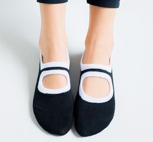 donna Open Half Five Fingers Cotton peep Toe Yoga Socks Antiscivolo Pilates Grip alla caviglia Cotone resistente Ragazze Antiscivolo Allenamento Gym Training Sock