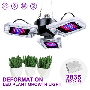 Folding Full Spectrum LED Phyto Lamp E27 Grow Light 100W 200W 300W 85V-265V Grows Tent Box For Indoor Seedlings Flower