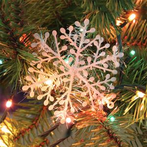 Souvenirs Bianco Fiocco di neve Ornamenti appeso all'albero di Natale Decorsione per la festa di matrimonio festa 6pcs