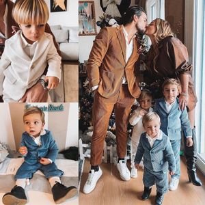 Alta Qualidade Corduroy Formal Terns Jantar Tuxedo Menino Menino Crianças Crianças Para Casamento Festa de Aniversário Prom Terno Wear 2 Peças