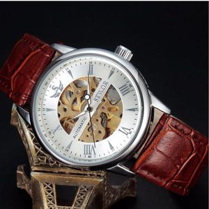 SEWOR mechanical watch Automatic movement watch Leather strap men's casual fashion watch SEW08-2
