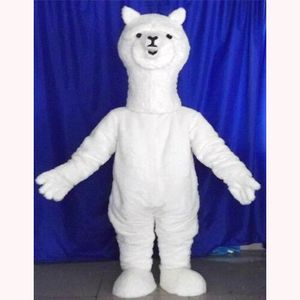 Performance White Alpaca Mascot Costume Halloween Christmas Fancy Party Cartoon Outfit Atmosfera da donna per adulti Dress Dress Carnival Unisex UNISEX ADULTI