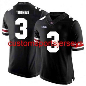 Szyte męskie kobiety młodzieżowe Ohio State Buckeyes # 3 Michael Thomas Jersey Black NCAA 20/21 Niestandardowy Numer nazwy XS-5XL 6XL