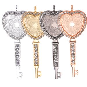 50pcs/lot Love Key Pendant DIY Photo Pendants Rhinestone Alloy Pendant Valentines Day Gifts Not Including Chain XD24574