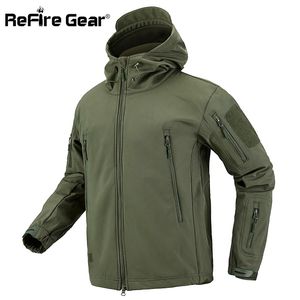 ReFire Gear Camouflage Giacca militare da uomo impermeabile Soft Shell Tactical US Army Abbigliamento invernale Cappotto in pile Giacca a vento 210811