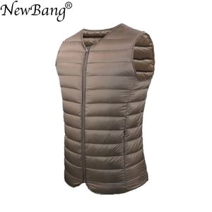 Bang Men Down Vest Ultra Light Down Vest Portatile scollo a V senza maniche Cappotto Uomo invernale senza colletto Fodera calda 211110