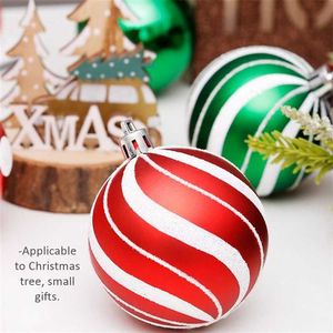 30pcs Christmas Tree Decoration Colored Drawing Ball Home Decor Green And Red Painted Christmas Ball Set (Green+Red) 211104