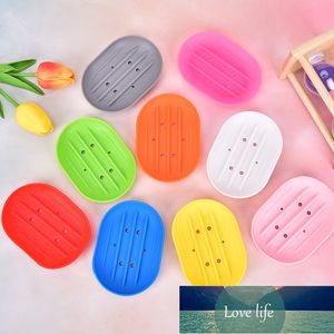 1pc Silicone Flexible Soap Dish Plate Bathroom Soap Holder Travel Holder Dish Candy Color Bathroom Soap Dish Factory price expert design Quality Latest Style