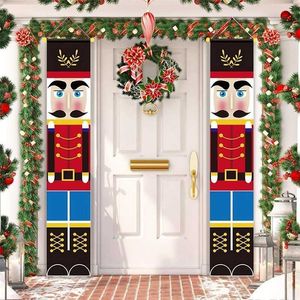 Nutcracker soldado banner decoração de Natal para casa feliz Natal porta decoração xmas ornamento feliz ano 2022 navidad 211109