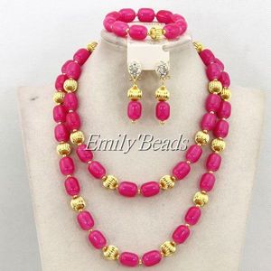 Earrings & Necklace 2021 Latest Nigerian African Wedding Bridal Beads Jewelry Set Artificial Coral CJ409