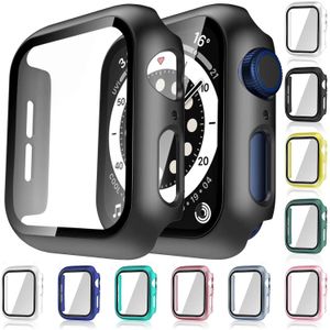 2 i 1 glasfilm med fodral för Apple Watch Ultra 49mm Series 8 7 SE 6 5 4 3 41mm 45mm 44mm 40mm Iwatch Cases 42mm 38mm Bumper Screen Protector Cover Watch Watch