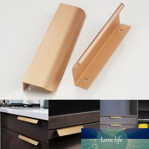 Hidden Cabinet Handles Zinc Alloy Kitchen Cupboard Pulls Drawer Knobs Bedroom Door Furniture Handle Hardware