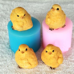 Przy Chick Chocolate Flush Mousse Handmade Soap Silicone плесень Свеча Выпечки Смола формы цыпленка 3D силиконовые резиновые экологически чистые 210225