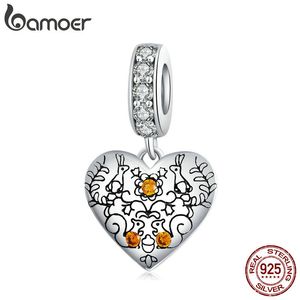 Bamoer 925 Sterling Silver Vine Pine Cone Cz Platinum Original Charm för Märke Smycken Armband Gör för Kvinnor Tjej SCC1600 Q0531