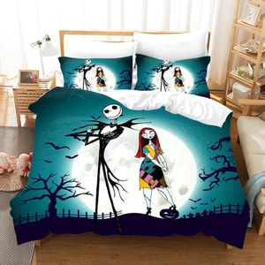 The Nightmare Before Christmas 3D Pumpkin Beauty Bedding Set Printed Cartoon Duvet Cover Set Queen King Twin Dropshipping Custom 210309