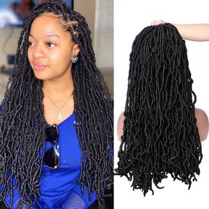 24 Inch Nu locs Crochet Hair 21Strands/pcs Pre-Looped Synthetic Faux Soft Hair Goddess for Black Women LS25