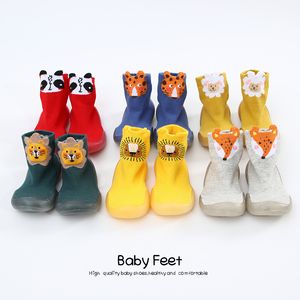 Baby Girl Baby Boy Sock Обувь Мягкая резиновая подошва Обувь Унисекс Детская Обувь Противоскользящая Весна Мультфильм Обувь 210312