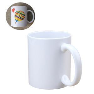 11 oz süblimasyon boş seramik kupa DIY kolu kahve fincanı düz renk ısı transferi ev kişiselleştirilmiş su bardağı yaratıcılık hediye