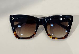 Óculos de sol dos olhos de gato da moda para mulheres preto havana moldura lente marrom gradiente Sonnenbrille sunnies soleil gafas oculos So Sun Glasses Protection UV400 com caixa
