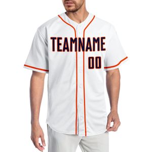 Benutzerdefinierte weiße navy-orange authentische Baseball-Trikot