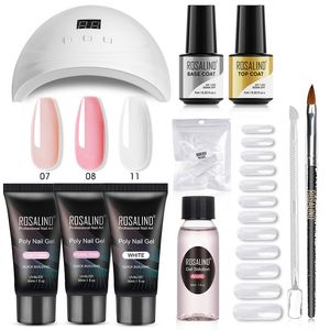 Rosalind Poly Kit Set för manikyr med UV LED-lampa Behöver Base Top Coat Hybrid Lackes Cured Gel Lacquer Nail Art