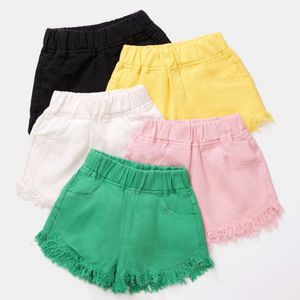 Baby Girls Byxor Tassel Bomull Denim Jeans Shorts Solid Sommar Teenage Shorts Kids Casual Kläder 5 Design Valfri BT6460