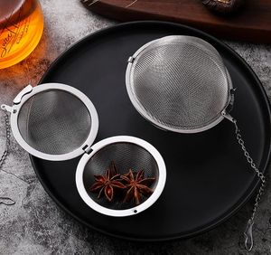 Kafferverktyg Drinkware Kitchen Dining Bar Home Garden 304 Rostfritt stål Sphere Locking Spice Ball Mesh Infuser Te Siler Filter Infu