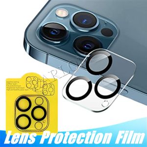 Lente de telefone Protetor de tela para iPhone 14 13 13Pro 12 mini 11 Pro Max 3D 3D transparente resistente à câmera de capa completa Filme de vidro temperado traseiro