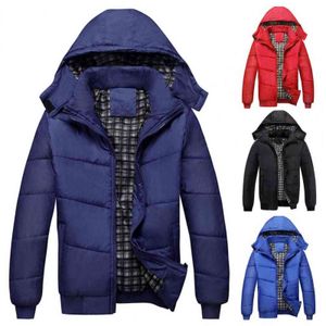 Men's Winter Duck Down Jacket Hooded Detachable Hat Casual Thick Puffer Stand Coat Thick Male Breathable Thermal Parka Overcoat G1115