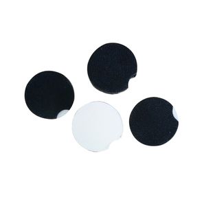 White Black Design Absorbent Round Fabric Felt Neoprene Car Coasters Car Cup Mat for Drinks Wholesale