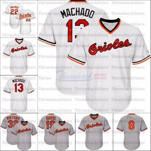 Retro Orioles 1982 Cooperstown Home and HOF 90 Jersey 4 Weaver 22 Jim Palmer 13 Manny Machado
