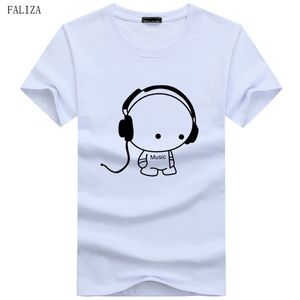 Mężczyźni Koszulki Najwyższej Jakości Koszulki Moda DJ Carton Boy Character Printed Lato Topy Hip Hop Krótki rękaw Tees Plus 5XL TX111 210706