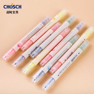 HighLighters Chosch CS-8131 çift ipuçları keski ucu fosforlu, 3 adet fosforlu kalem 6 renk, çeşitli renk, 3 sayım, paketler