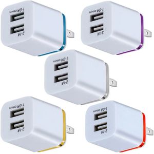 Portas USB duplas 2.1A + 1A UE EUA Ac Home Viagem Carregador de parede Adaptador de energia Plugue para Samsung Galaxy Note 8 10 S8 S10 htc Android phone