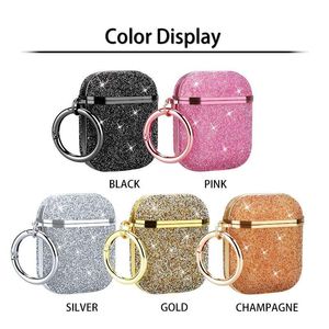 Glitter Bling Sequin Rhinestone Air Pods 2 3 casi auricolare wireless auricolare copertura rigida per Apple Airpods Pro Auricolare Bluetooth Auricolare