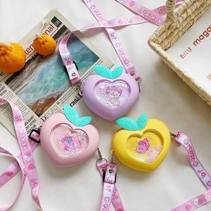 Lato żel krzemionkowy Mini Children Mini Crossbody Torby Cute Cartoon Peach Dziewczynek Monety Torebki Torebki Dzieci Prezenty Mała torba na ramię