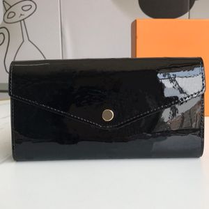 Top Lady Long Wallet Letter Print Design Patent Leather Fashion Women's Wallets High Quality Coin Purse257r