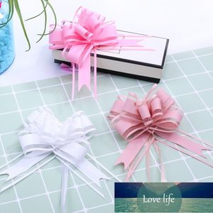 100pcs Large Size 50mm bianco tinta unita Pull Bow Gift Packing flower bow Bowknot Cerimonia di apertura Decorazione per auto da sposa per feste Prezzo di fabbrica design esperto Qualità