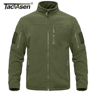 TACVASEN Full Zip Up Tactical Army Fleece Jacket Military Thermal Warm Work Coats Mens Safari Outwear Giacca a vento 211103