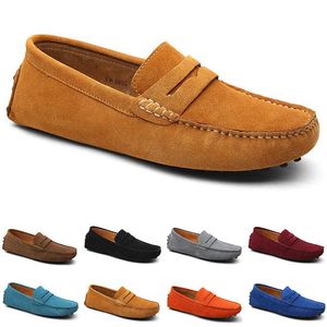 2021 Doudou Mäns Casual Driving Shoes Soft Sole Populära Skor All-Match Lazy Dark Brown Black Bekväma andningsbara Sport Utomhus Sneakers