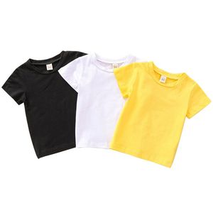 Barn Solid Färger T-shirts 3 färger Kortärmad Toppar Spädbarn Toddler Baby Kläder Pojkar Casual T-shirts Vetement Bebe