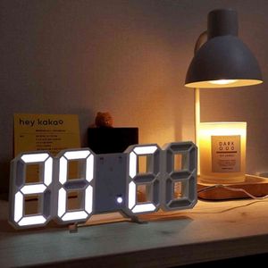 3D Zegar ścienny LED Nowoczesny design Cyfrowy Stół Zegar Alarm Nightlight Saat Reloj De Pard Watch Decoration Decoration 2111112