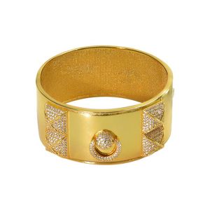 Bisutería Pulseras al por mayor-Brazalete Pulsera para Mujeres Creative Diamond Gold Color Charms Diseñador de lujo Africano Joyería Dubai Accesorio de disfraces
