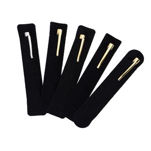 単一クリスタルペンバルベットパッキングバルク卸売ブラックベルベットポーチバッグスクエアラウンド形状の品質スリーブのための鉛筆