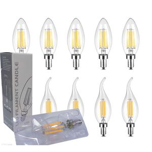 2022 Nowy 110V / 220 V Ściemniany LED Candelabra Bulb CA11 C35 Kształt Płomień Wskazówka Styl 60w Odpowiednik E12 E14 Podstawa 4W 6W LED Edison Żarówki