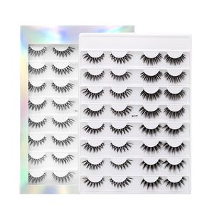 15mm Long Mink Hair False Eyelashes 8D Fluffy Eye Lashes Extensions Mix Packing in 6 Editions