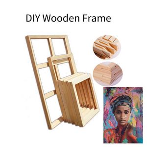 Wooden Frame Home Decor DIY Natural Wood Pos Frame Canvas Painting Frame Poster Hanger for Bedroom Decoration 210611